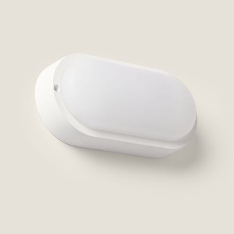LED-Deckenleuchte 25W Oval für Außen 94x198 mm IP65 mit Bewegungs- und Dämmerungssensor Hublot Weiss 6500K Kaltweiß