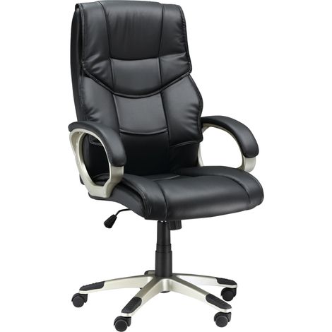 Bürostuhl höhenverstellbar 114–124H cm, mit Wippfunktion, ergonomischer Schreibtischstuhl (1/5)