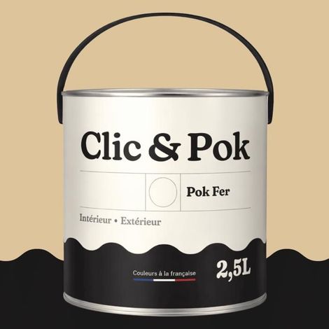 Peinture Fer Antirouille – Métal Extérieur Intérieur, Satinée, Protection Rouille - 2,5L - RAL 1014 - Ivoire (1/4)