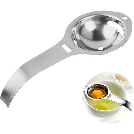 Séparateur D'oeufs, Séparateur pour Jaune D'oeuf En Acier Inoxydable Filtre à Oeufs avec Poignées Egg Yolk Separator Stainless Steel Baking Egg White Separators Tool pour à Gadget Cuisine (1/5)