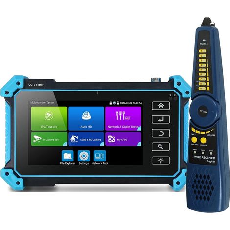 Testeur de caméra de vidéosurveillance - Écran tactile de 5" - Testeur de caméra analogique - Prise en charge PoE WiFi PTZ 1080p H.265 /test d'appareil photo - Sortie 12 V CC (1/5)
