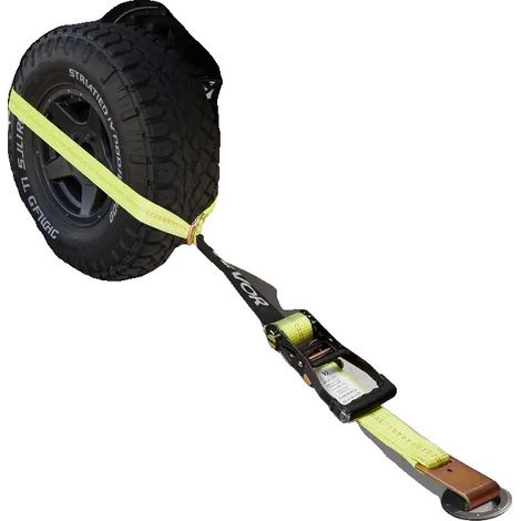 Correas de sujeción, material poliéster, capacidad de carga de 1512 kg, resistencia a la rotura de 4540 kg, longitud de 5 metros, diseño de gancho plano. (1/5)