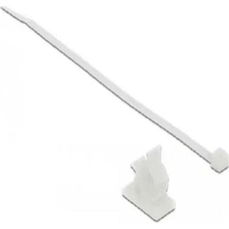 SERRE-CÂBLE 37 X 18 MM AVEC SERRE-CÂBLE L 300 X L 4,8 MM BLANC DELOCK 18879