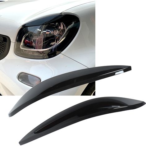 ABS-Scheinwerferblenden (ein Paar, links und rechts) für Mercedes-Benz Smart 453 (2015–2020), glänzend schwarz (1/5)