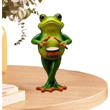 Grenouilles Miniatures Sculpture de Grenouille Amusante en résine Modèle Artisanal Ornement de Maison pour Adultes, Hommes, Femmes, fête d'anniversaire, Cadeaux de Table, étagère (1/5)