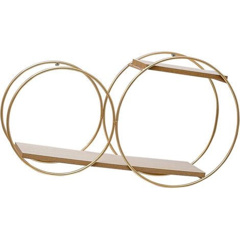 Étagère De Rangement Suspendue en Fer Panier De Rangement en Métal Étagères Flottantes pour Décoration Murale Doré (1/5)