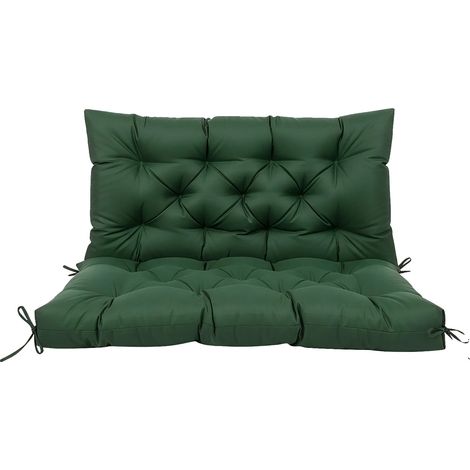 Coussin de banc de jardin, imperméable, design antidérapant, vert foncé-a, 100x100CM-b (1/2)