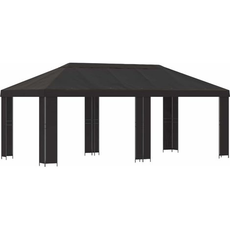 Garten Pavillon 6 x 3 m Anthrazit Polyester und Stahl 190 vidaXL