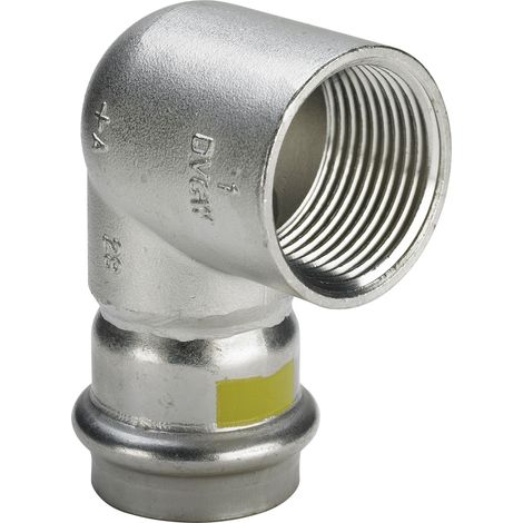 Viega Sanpress Inox G-Übergangswinkel 90 Grad, d 18mm, Rp 1/2 acier inoxydable modèle 0214.2, 486389
