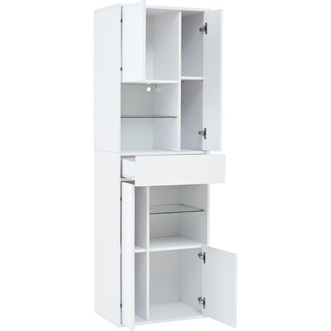 GagaVitrine haute blanche 55x38x170 cm LED (1/5)