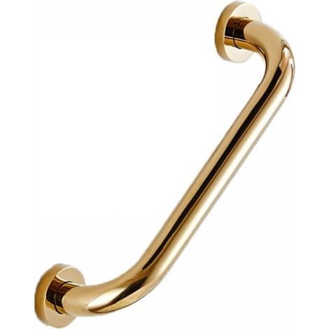 Maniglione di sicurezza in ottone massiccio per bagno, maniglia doccia dorata, montaggio a incasso, montaggio a parete, 30 cm (1/5)