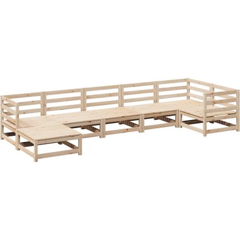 Maison Exclusive - 7-tlg. Garten-Sofagarnitur Massivholz Kiefer