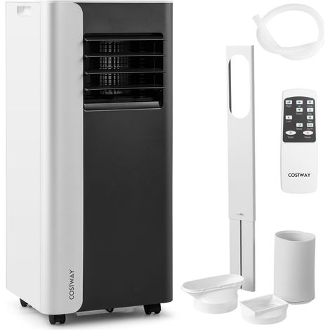 Condizionatore d'aria portatile silenzioso da 7000 BTU, 4 funzioni in 1: condizionatore d'aria portatile, ventilatore, modalità sonno, timer 24 ore, classe energetica A.