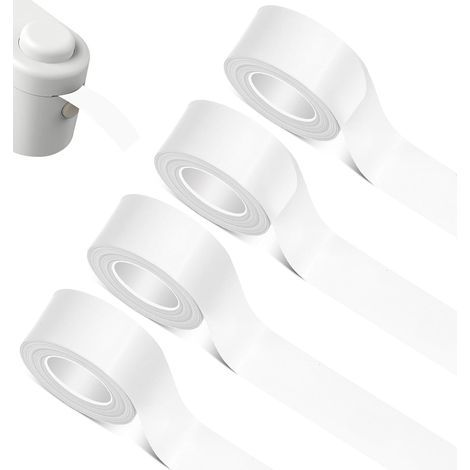 Étiquettes en papier thermique imperméable, 16 mm x 6 m, 4 rouleaux, blanc
