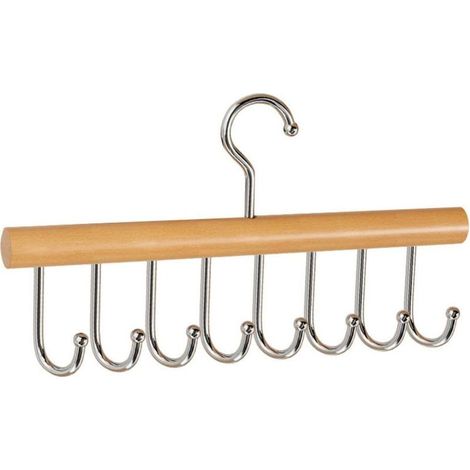 Cintre en bois à plusieurs crochets, cintre multifonctionnel pour armoire, étagère de rangement peu encombrante (1/5)
