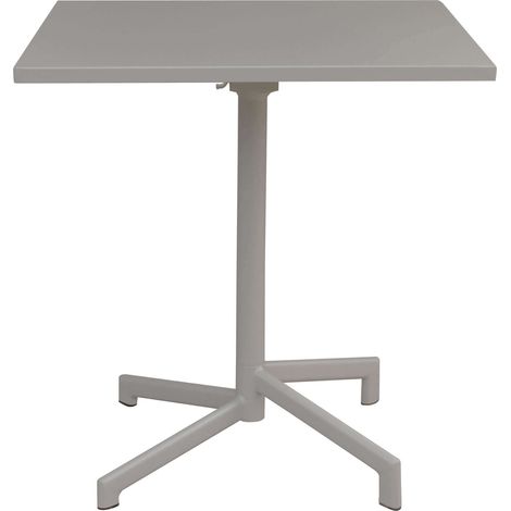 Tavolo quadrato 70x70 cm chiudibile pieghevole da esterno giardino salvaspazio con struttura e piano in acciaio Freddy -  Tortora