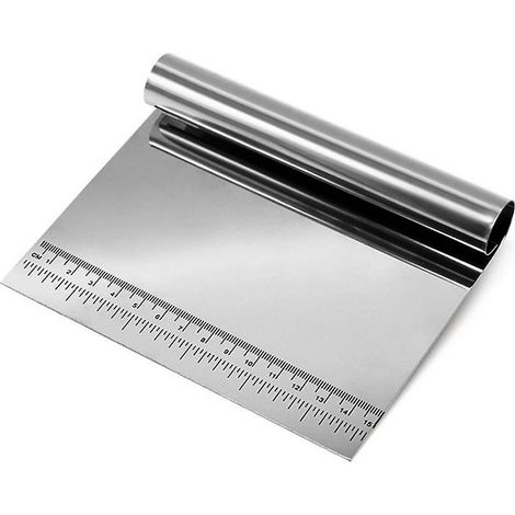 2 spatules de cuisine en inox, couteaux à pâtisserie avec graduation, lot de 2, pour pétrir et mesurer, résistantes et faciles à nettoyer (1/5)