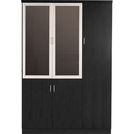 Büromöbel Büro Schrank Aktenschrank DORTMUND schwarz 2x0.42x1.2m Büro Homeoffice Arbeitszimmer (1/2)