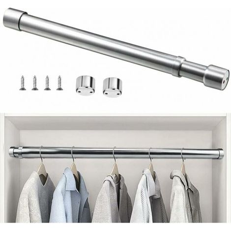 Barre de Penderie Extensible en Acier Inoxydable 31cm à 51cm Tringle à Rideaux Télescopique Ajustable Tube de Penderie Extensible Anticorrosion pour Penderie Salle de Bains Cuisine Chambre (1/5)