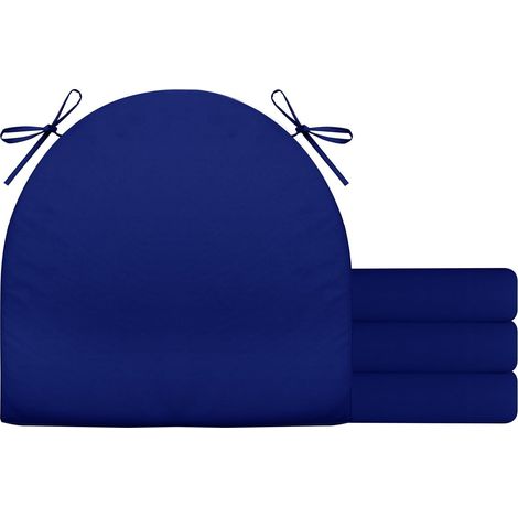 2er Set Stuhlkissen mit Bändern Wasserdicht Rutschfestes Sitzkissen Bequeme Halbrund Sitzpolster für Gartenmöbel Oder Stuhl Wasserdicht Garten 40 x 40 x 4 cm Beige
