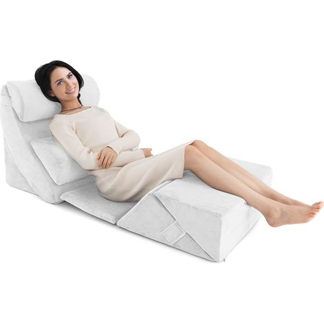 7 PCS Adjustable Support Pillow Set Bed Wedge Pillows Triangle Sit-up Pillow (1/5)