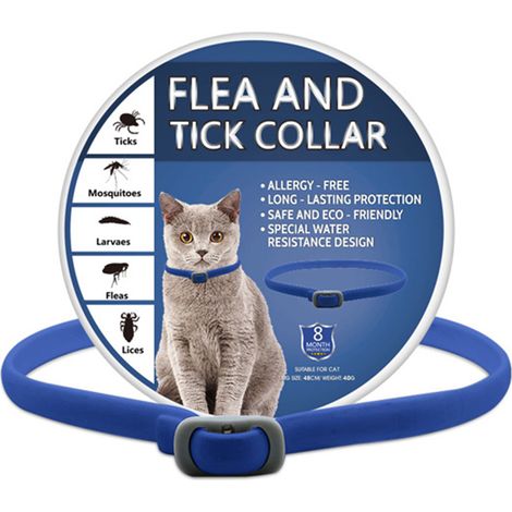 Collier Antiparasitaire Chat – Anti-Puces & Anti-Tiques 100% Naturel, Phéromones Apaisantes Anti-Stress, Réglable et Étanche, Tous Chats