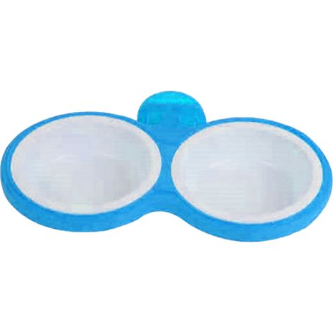 Gamelle suspendue fixe pour chien, cage de suspension renforcée et épaissie séparable, double gamelle en acier inoxydable pour animaux de compagnie (1/5)