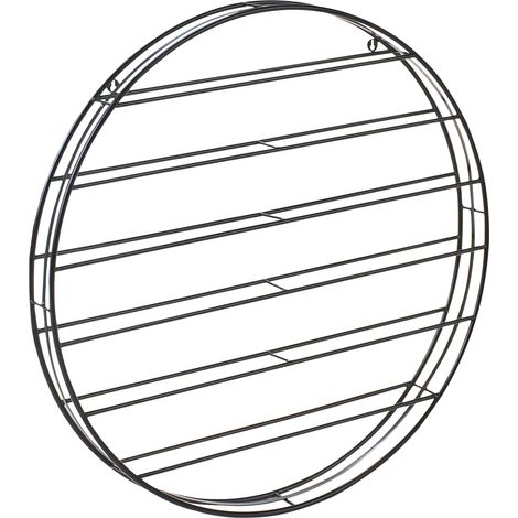 Moderno portabottiglie da parete di forma rotonda in ferro per bottiglie Nero Annacotty