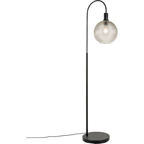 Design-Stehlampe schwarz mit Rauchglas - Chico