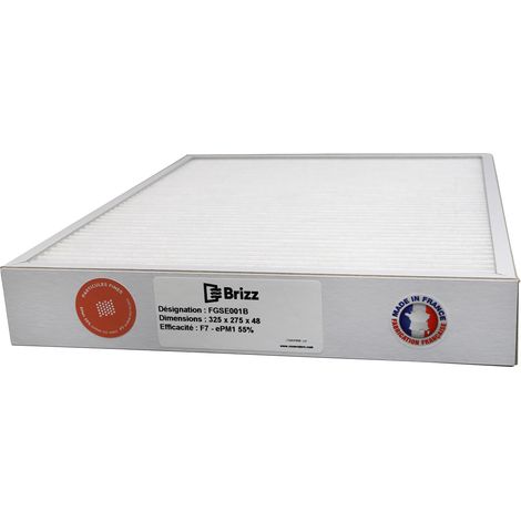 Brizz – Filtre VMC compatible GSE AIR'SYSTEM F7 – Remplacement sans préfiltre G4 – Made in France – Pour espaces confinés (1/2)