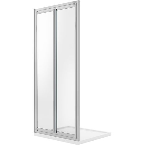 Porta doccia saloon con doppia anta battente vetro trasparente h 185 mod. Clint 80 cm
