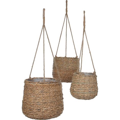 Mica Decorations Cache-pot suspendu d'intérieur Marron clair H90xl30xL30cm (1/4)