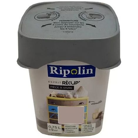 RIPOLIN Peinture Esprit Récup' Pièce à vivre Taupe 0,75 L (1/3)