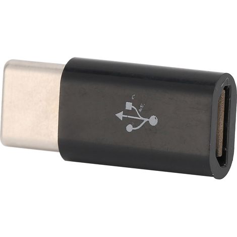 Adaptateur de transfert ABS Micro USB vers Type-C : connecteur Plug and Play, charge rapide (noir (symbole Harpoon)).