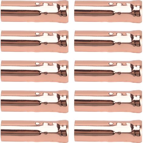 Lot de 10 douilles E14, tubes en verre cristal effet larme, abat-jour droit pour suspension, accessoires luminaires, modèle 25x80mm, couleur or rose. (1/5)