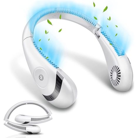 Ventilateur de cou, ventilateur de cou rechargeable portable, ventilateur de bureau, silencieux, adapté aux voyages, aux sports, au bureau de camping (1/5)