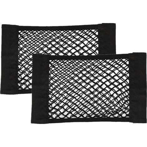 Lot de 2 filet de rangement pour voiture coffre de bagages poche organisateur de siège autorité avec Velcro sac net élastique (1/5)