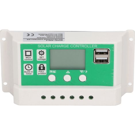 PWM-Solarladeregler mit automatischer Erkennung, zwei USB-Anschlüssen und PV-Kabel für den Heimgebrauch (24 V, 12 V, 10 A) (1/5)