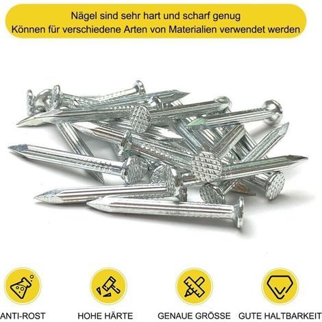 100pcs Clous Protection Soubassement Clou Beton pour Membrane de Fondation et Soubassement 3x30 mm(100, Longueur du clou: 30mm) (1/3)