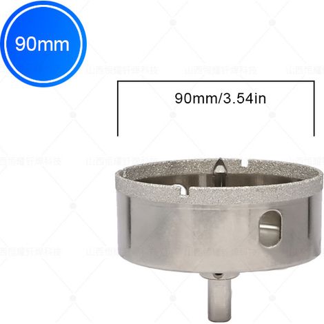 Scie cloche diamantée 90 mm avec guide de centrage, scie cloche pour carrelage avec revêtement diamanté, foret diamanté pour verre, carrelage, céramique, marbre, granit