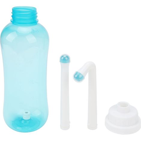 Bidet portatile da viaggio, bidet vaginale, irrigazione intima vaginale per donne, testina dritta blu, 500 ml. (1/5)