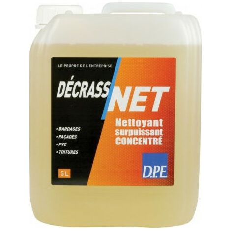 Nettoyant dégraissant concentré 5L – pH 14 – Pour façades, bardages, toitures, mobilier de jardin – Biodégradable et alcalin