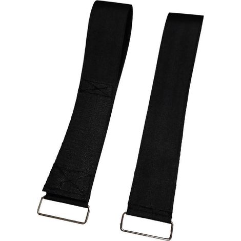Two unisex Roman-style foot training straps, large size, black.