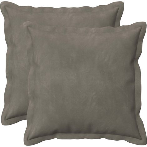 Cushion Cover 2 pcs HOUTEN Light Grey 30 x 30 cm Velvet vidaXL (1/5)