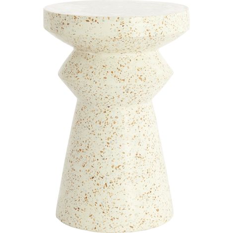Light & Living Beistelltisch SELLA Terrazzo Creme – Ø32x47 cm