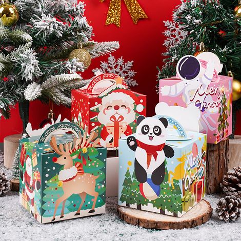 Boîte cadeau pour pomme de Noël – Emballage pour le réveillon – Boîte à bonbons – Style dessin animé – Lot de 20 (Version portable/à main – Longueur 9 cm) (1/5)