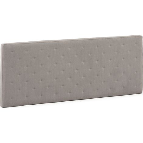 Cabecero tapizado PERTH 140x60 cm Color Gris. Acolchado con Espuma. Bordado Efecto capitoné. 8 cm de Grosor. Incluye herrajes para Colgar (1/5)