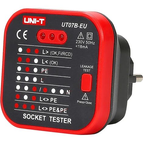 Steckdose uni-t ut07b-eu Prüfgerät RCD 230 V