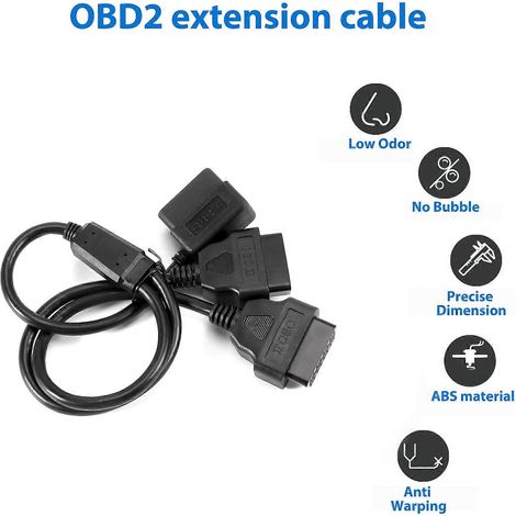 50 cm langes Y-förmiges OBD2/OBDII-Adapterkabel, Stecker auf zwei Buchsen, für Kfz-Diagnosegeräte (1/5)