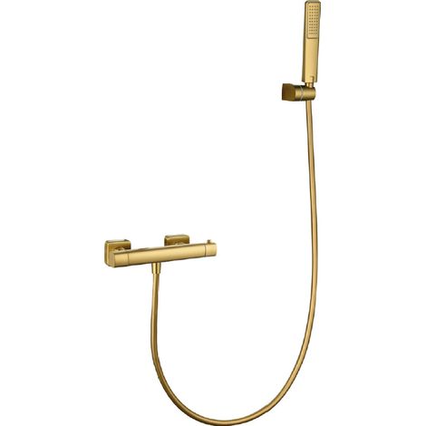 Kit ducha termostático Toscana oro cepillado [ IMEX® ] (1/2)